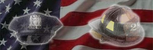 A close up of an american flag with two people