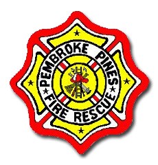 A red and yellow fire department patch.